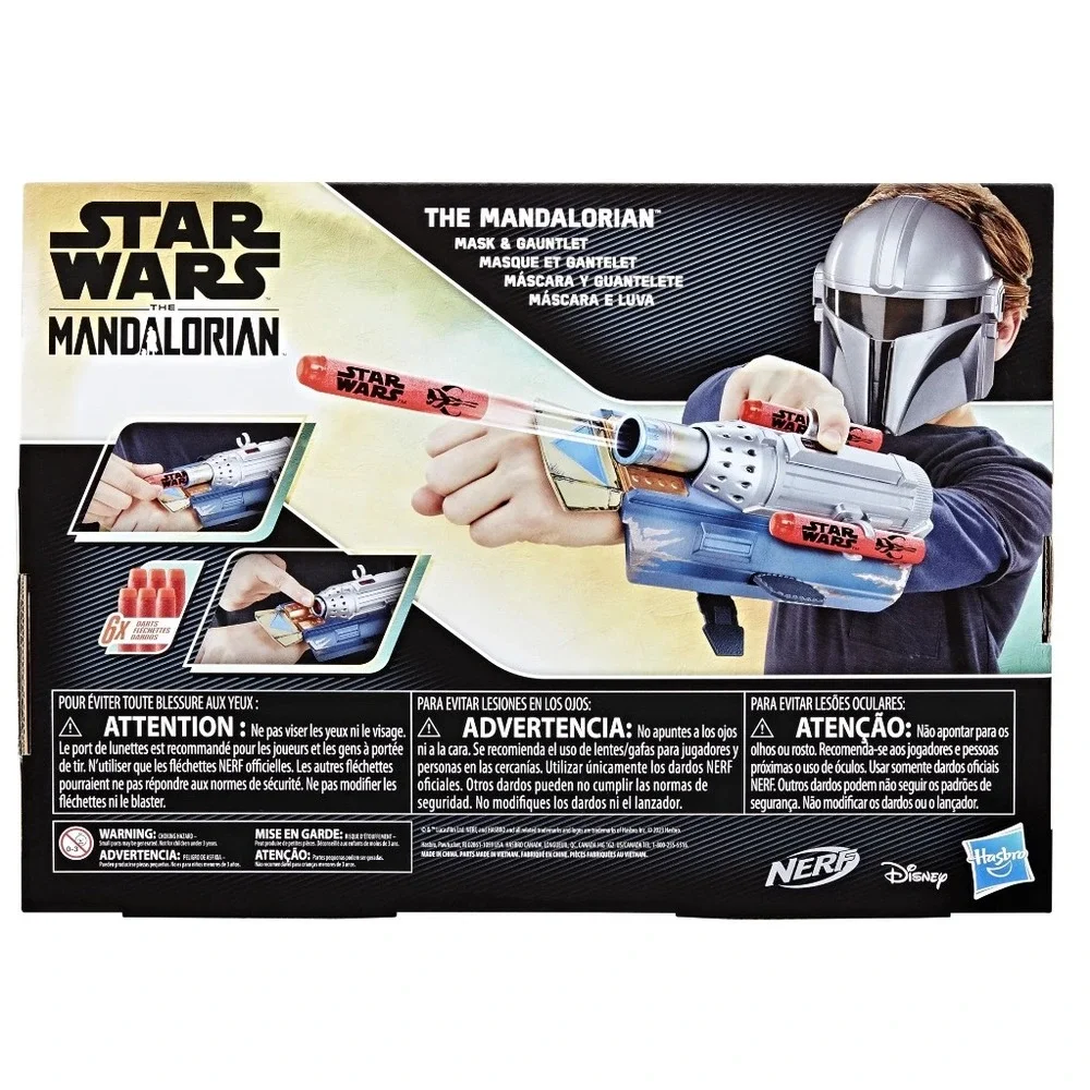 Star Wars The Mandalorian Mask‎ & Gauntlet Set NERF Dart Blaster Toy